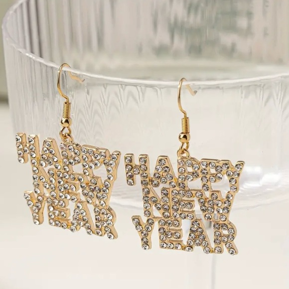 Festive “Happy New Year” Earrings - Picture 3 of 3